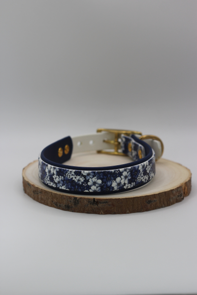 Preview: Blue Blossom x Navyblau Halsband