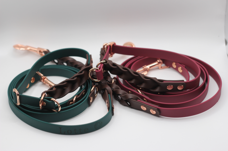 Preview: Lotte & Lilo – Braided Elegance - Biothane® Retriverleine + Leine