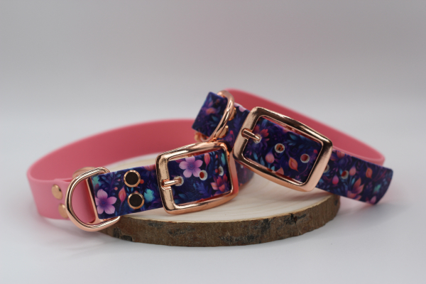 Midnight Blossom x Rosa Halsband