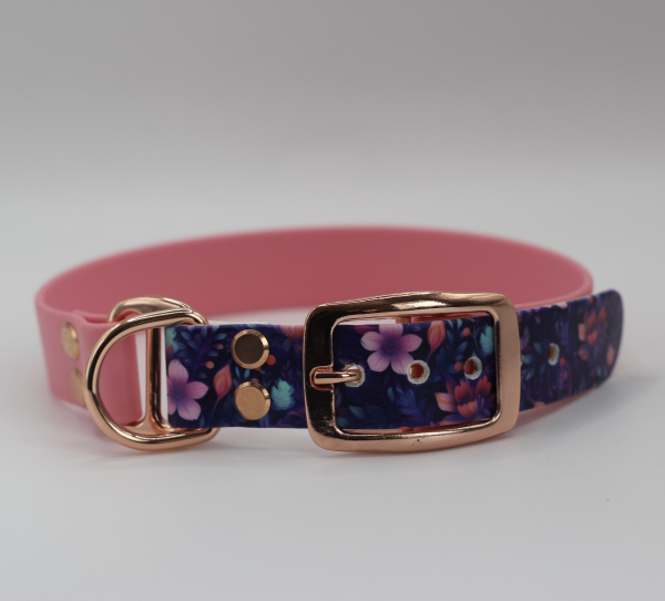 Midnight Blossom x Rosa Halsband